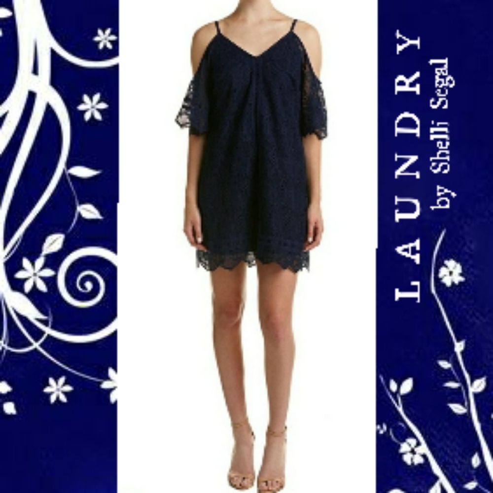 Laundry by Shelli Segal Cold Shoulder Lace Dress